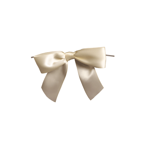 3 Gold Pre-Tied Satin Gift Bows with Twist Ties, 12 pack