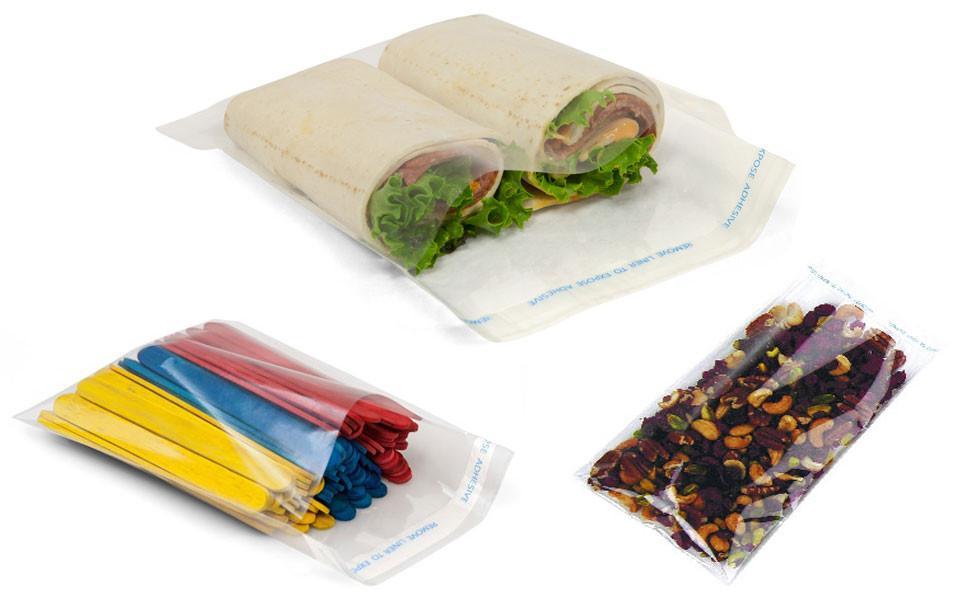 Self-Adhesive Lip N' Tape Flat Cellophane Bags